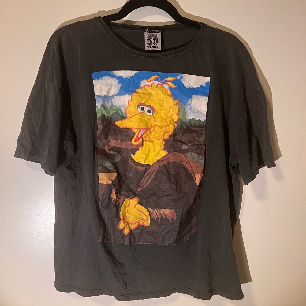 Zara Black Sesame Street 50th Anniversary Tee